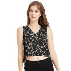 Abstract Secred Code V-neck Cropped Tank Top by uniart180623