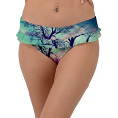 Tree Abstract Field Galaxy Night Nature Frill Bikini Bottoms by uniart180623