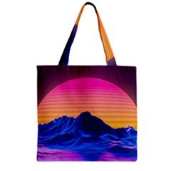 Sun Ultra Artistic 3d Illustration Sunset Zipper Grocery Tote Bag by uniart180623