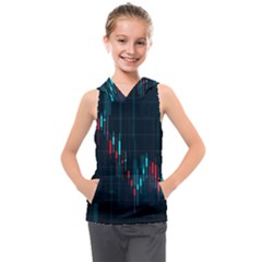 Flag Patterns On Forex Charts Kids  Sleeveless Hoodie by uniart180623