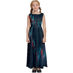 Flag Patterns On Forex Charts Kids  Satin Sleeveless Maxi Dress by uniart180623