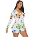 Owl Bird Long Sleeve Boyleg Swimsuit View3