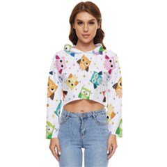 Owl Bird Women s Lightweight Cropped Hoodie by uniart180623