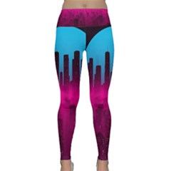 Futuristic Cityscape Lightweight Velour Classic Yoga Leggings by uniart180623