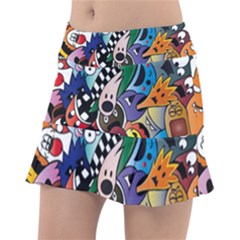 Cartoon Explosion Cartoon Characters Funny Classic Tennis Skirt by uniart180623