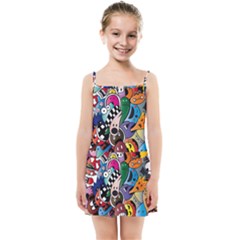 Cartoon Explosion Cartoon Characters Funny Kids  Summer Sun Dress by uniart180623