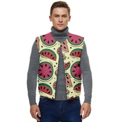 Watermelon Pattern Slices Fruit Men s Button Up Puffer Vest	 by uniart180623