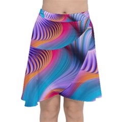 Colorful 3d Waves Creative Wave Waves Wavy Background Texture Chiffon Wrap Front Skirt by uniart180623