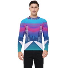 Retro Cityscape Artist Artwork Digital Art Men s Long Sleeve Rash Guard by uniart180623