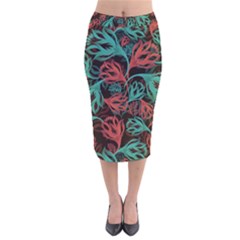 Flower Patterns Ornament Pattern Velvet Midi Pencil Skirt by uniart180623