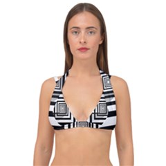 Squares Concept Design Raining Double Strap Halter Bikini Top by uniart180623