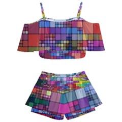 To Dye Abstract Visualization Kids  Off Shoulder Skirt Bikini by uniart180623