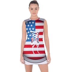 United Of America Usa Flag Lace Up Front Bodycon Dress by Celenk