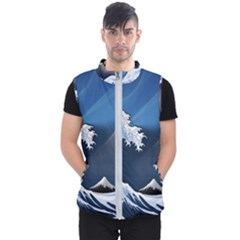 The Great Wave Off Kanagawa Men s Puffer Vest by Grandong