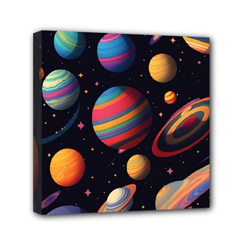 Planet Star Fantasy Mini Canvas 6  X 6  (stretched) by Simbadda