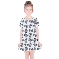 Alien Creatures Dance Pattern Kids  Simple Cotton Dress by dflcprintsclothing