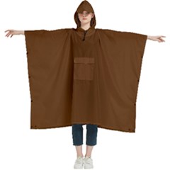 Rustic Brown  Women s Hooded Rain Ponchos by Khoncepts