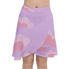 Sky Nature Sunset Clouds Space Fantasy Sunrise Chiffon Wrap Front Skirt by Simbadda