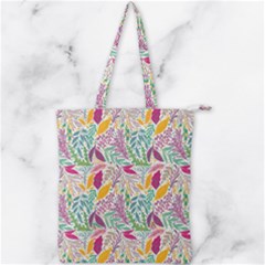 Leaves Colorful Leaves Seamless Design Leaf Double Zip Up Tote Bag by Simbadda