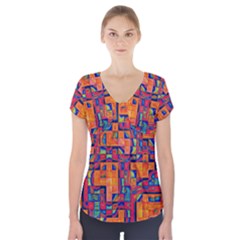 Background Graphic Beautiful Wallpaper Art Abstract Short Sleeve Front Detail Top by Simbadda