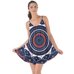 Mandala Orange Navy Love The Sun Cover Up by Simbadda