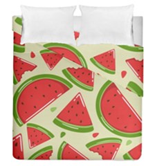 Cute Watermelon Seamless Pattern Duvet Cover Double Side (queen Size) by Simbadda