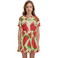 Cute Watermelon Seamless Pattern Kids  Sweet Collar Dress by Simbadda