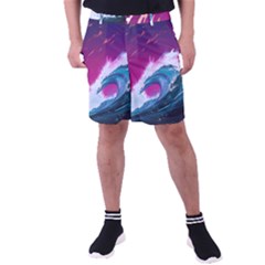 Tsunami Waves Ocean Sea Nautical Nature Water Unique Men s Pocket Shorts by Simbadda