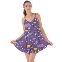 Pattern Cute Clouds Stars Love The Sun Cover Up by Simbadda