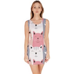 Cute Seamless Pattern With Cats Bodycon Dress by Simbadda