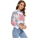 Cute Seamless Pattern With Cats Women s Lightweight Cropped Hoodie View3