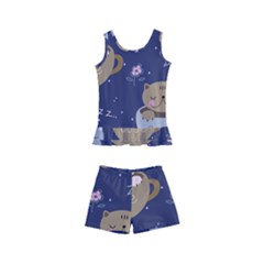 Cute Kittens Sleep Sweetly Mugs Kids  Boyleg Swimsuit by Simbadda