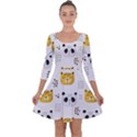 Seamless Pattern Cute Animals Quarter Sleeve Skater Dress View1