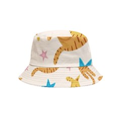 Cute Cats Seamless Pattern With Stars Funny Drawing Kittens Inside Out Bucket Hat (kids) by Simbadda