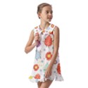 Easter Seamless Pattern With Cute Eggs Flowers Kids  Pilgrim Collar Ruffle Hem Dress View2