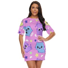 Seamless Pattern With Cute Kawaii Kittens Just Threw It On Dress by Simbadda