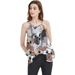 Many Dogs Pattern Flowy Camisole Tank Top by Simbadda