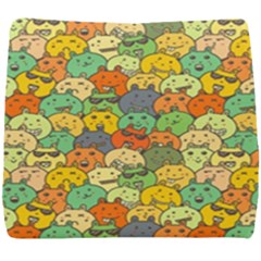 Seamless Pattern With Doodle Bunny Seat Cushion by Simbadda