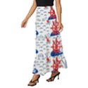 Nautical Cats Seamless Pattern Tiered Ruffle Maxi Skirt View2