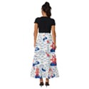 Nautical Cats Seamless Pattern Tiered Ruffle Maxi Skirt View4