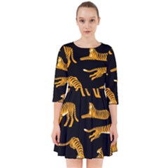 Seamless Exotic Pattern With Tigers Smock Dress by Simbadda