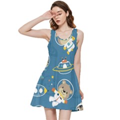 Seamless-pattern-funny-astronaut-outer-space-transportation Inside Out Racerback Dress by Simbadda