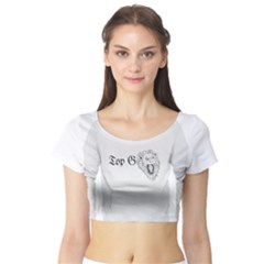 (2)dx Hoodie  Short Sleeve Crop Top by Alldesigners