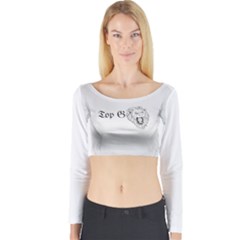 (2)dx Hoodie  Long Sleeve Crop Top by Alldesigners