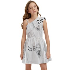 (2)dx Hoodie  Kids  One Shoulder Party Dress by Alldesigners