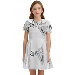 (2)dx Hoodie Kids  Bow Tie Puff Sleeve Dress by Alldesigners