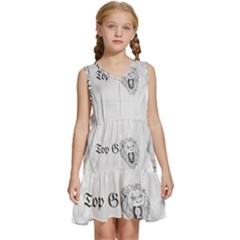 (2)dx Hoodie Kids  Sleeveless Tiered Mini Dress by Alldesigners