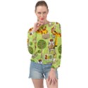 Funny Animals Cartoon Banded Bottom Chiffon Top View1