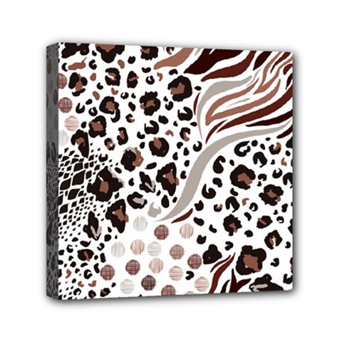 Mix Animal Skin Prints Seamless Pattern Vector Mini Canvas 6  X 6  (stretched) by Simbadda