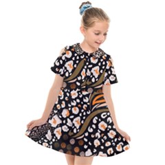 Trendy Mix Animal Skin Prints Kids  Short Sleeve Shirt Dress by Simbadda